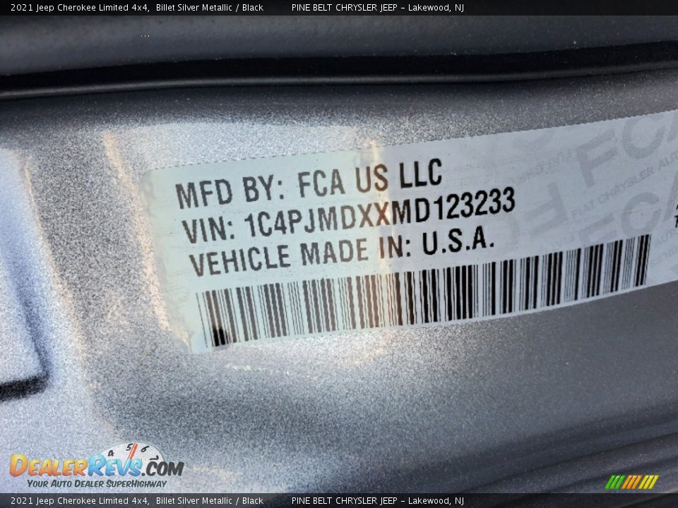 2021 Jeep Cherokee Limited 4x4 Billet Silver Metallic / Black Photo #13