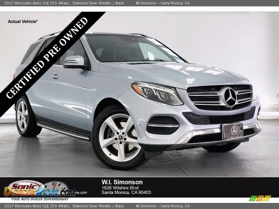 2017 Mercedes-Benz GLE 350 4Matic Diamond Silver Metallic / Black Photo #1
