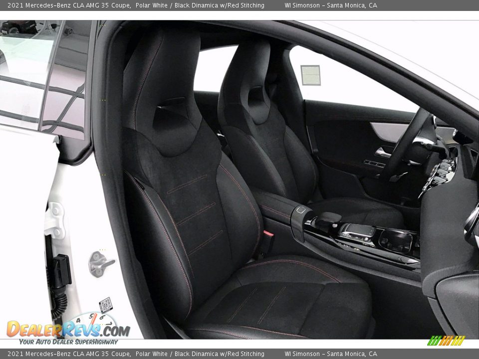 Black Dinamica w/Red Stitching Interior - 2021 Mercedes-Benz CLA AMG 35 Coupe Photo #5