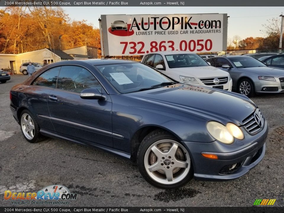 2004 Mercedes-Benz CLK 500 Coupe Capri Blue Metallic / Pacific Blue Photo #1