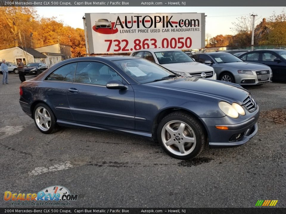 2004 Mercedes-Benz CLK 500 Coupe Capri Blue Metallic / Pacific Blue Photo #2