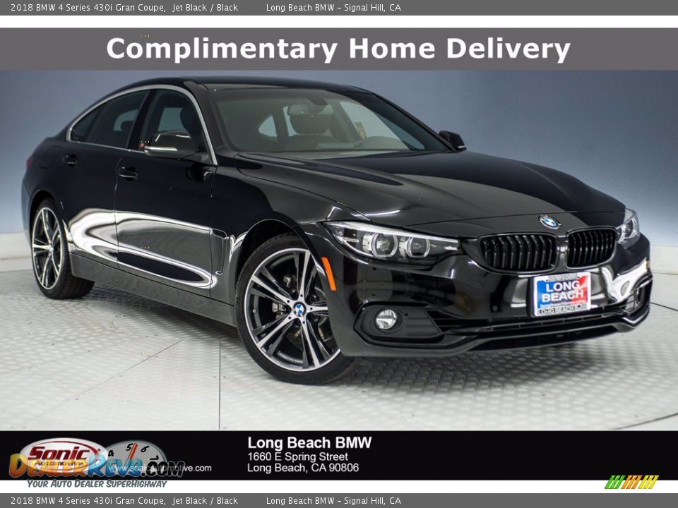 2018 BMW 4 Series 430i Gran Coupe Jet Black / Black Photo #1