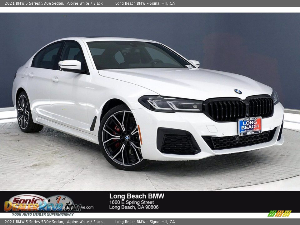 2021 BMW 5 Series 530e Sedan Alpine White / Black Photo #1