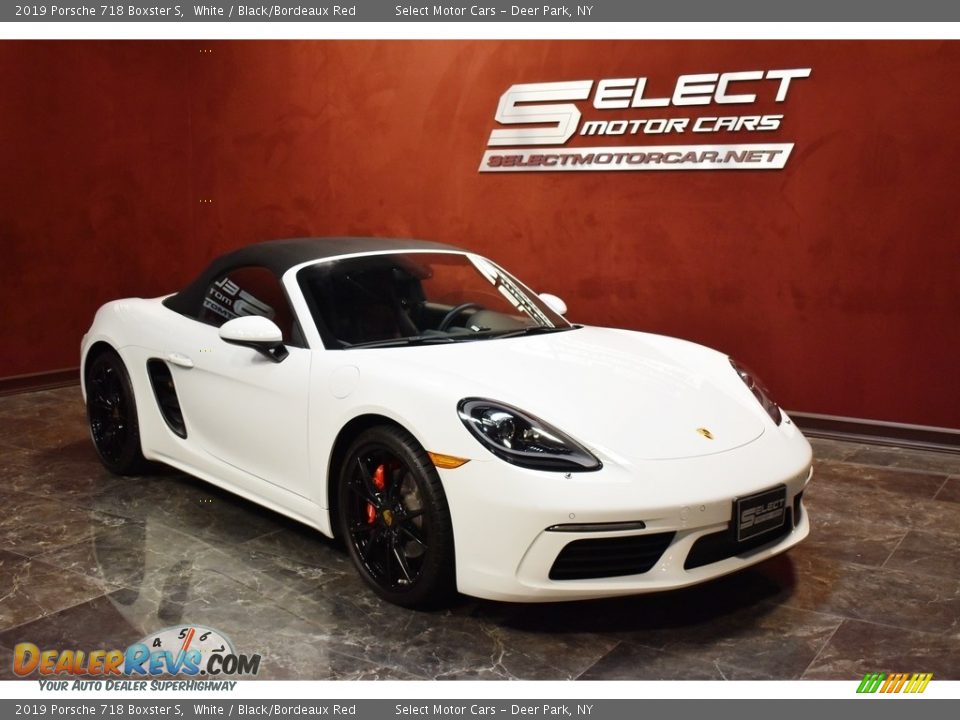 2019 Porsche 718 Boxster S White / Black/Bordeaux Red Photo #3