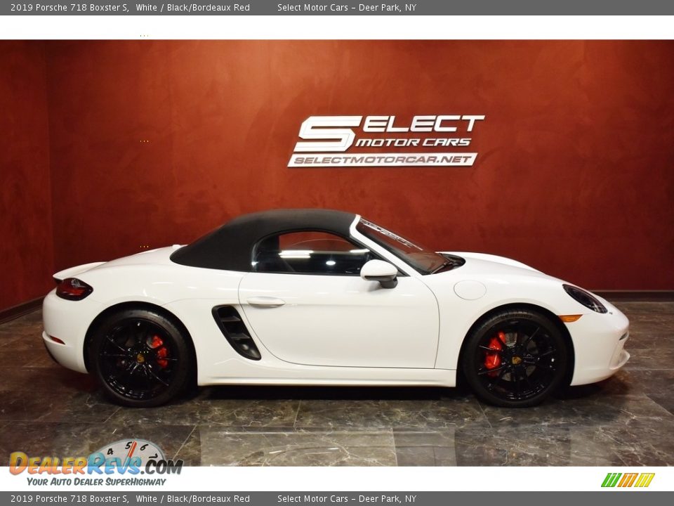 2019 Porsche 718 Boxster S White / Black/Bordeaux Red Photo #4