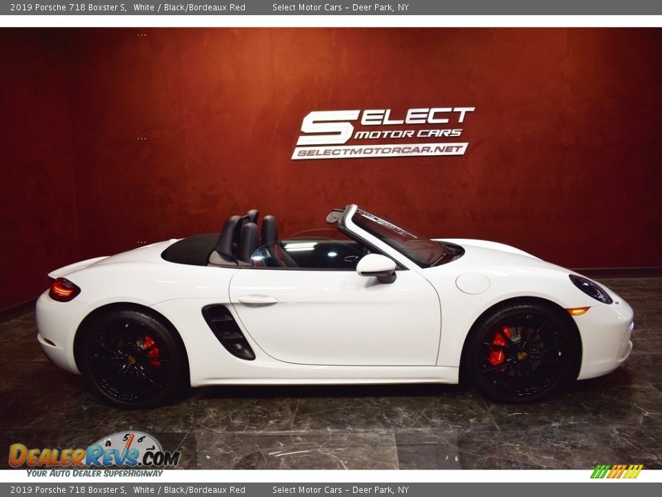 2019 Porsche 718 Boxster S White / Black/Bordeaux Red Photo #7