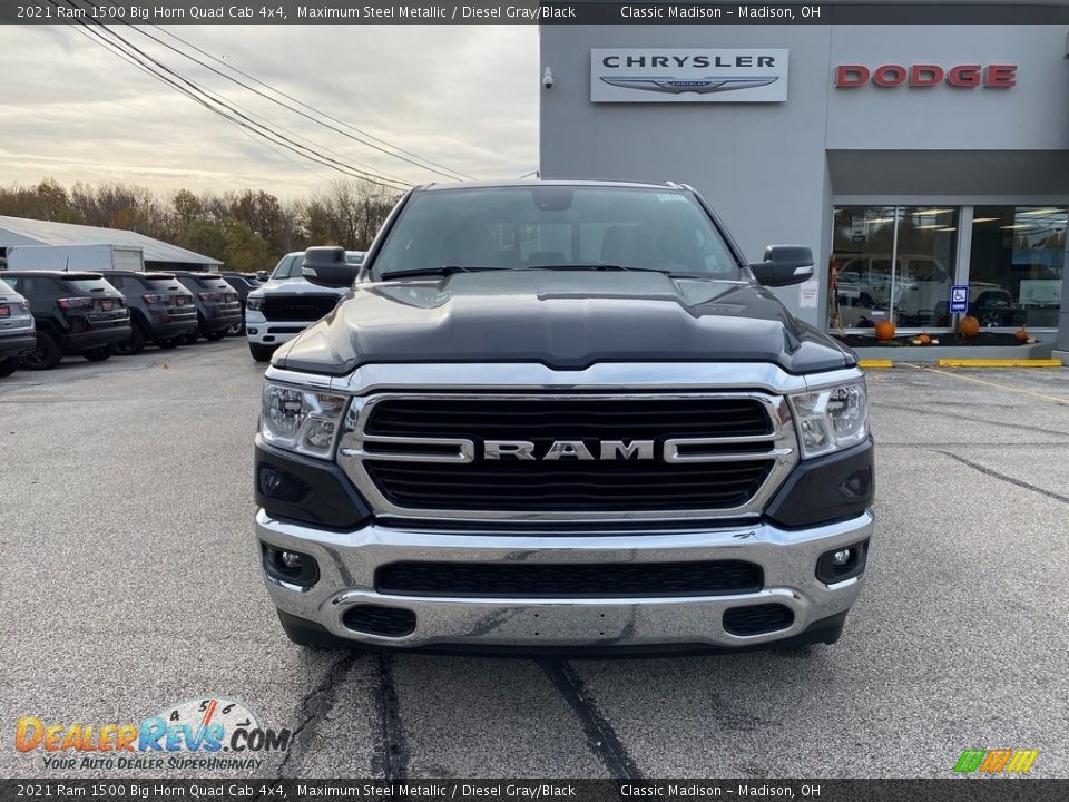2021 Ram 1500 Big Horn Quad Cab 4x4 Maximum Steel Metallic / Diesel Gray/Black Photo #7