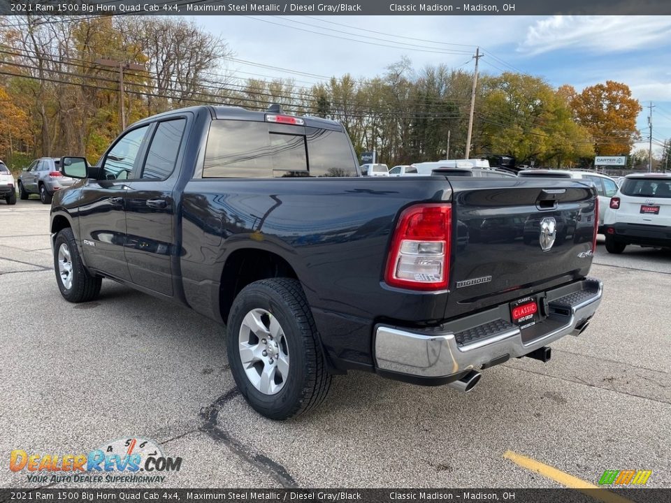 2021 Ram 1500 Big Horn Quad Cab 4x4 Maximum Steel Metallic / Diesel Gray/Black Photo #9