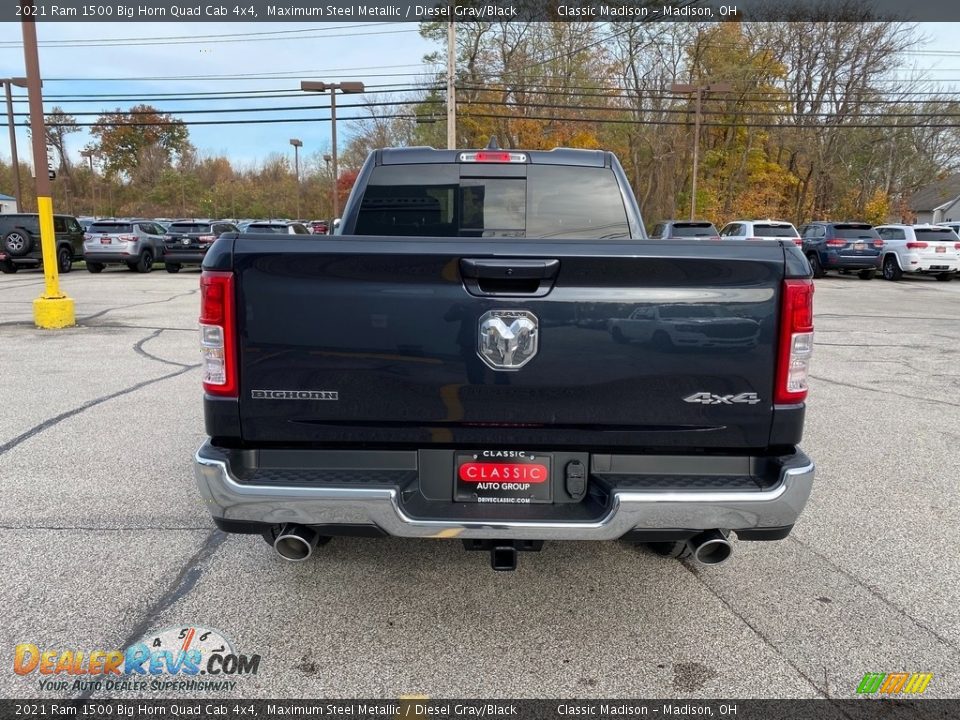 2021 Ram 1500 Big Horn Quad Cab 4x4 Maximum Steel Metallic / Diesel Gray/Black Photo #10
