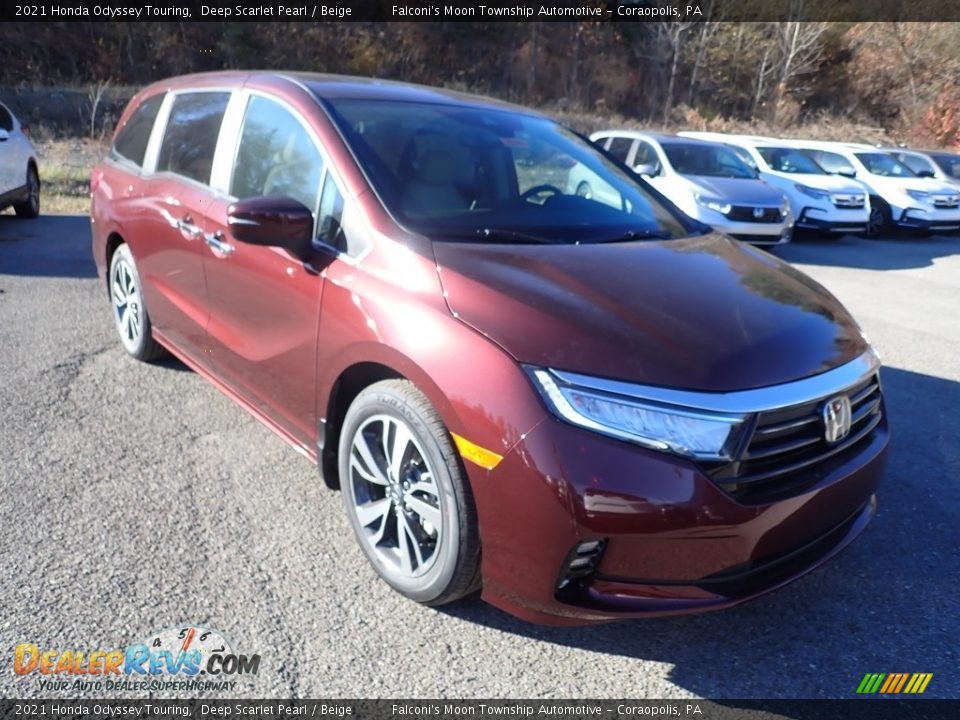 2021 Honda Odyssey Touring Deep Scarlet Pearl / Beige Photo #6