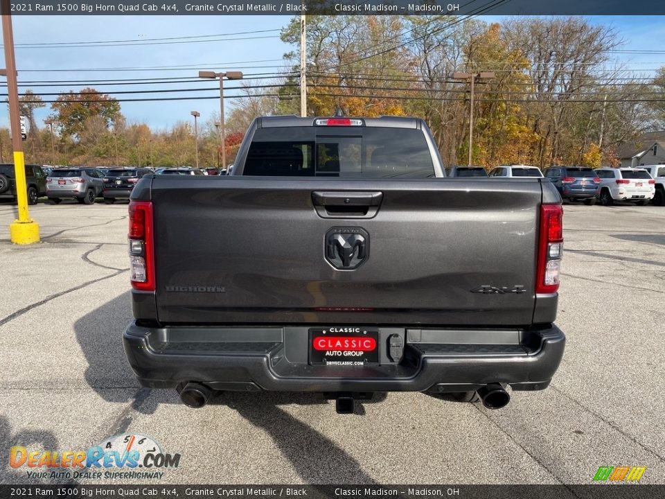 2021 Ram 1500 Big Horn Quad Cab 4x4 Granite Crystal Metallic / Black Photo #10