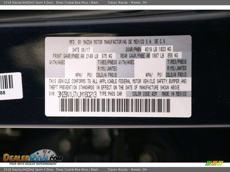 2018 Mazda MAZDA3 Sport 4 Door Deep Crystal Blue Mica / Black Photo #18