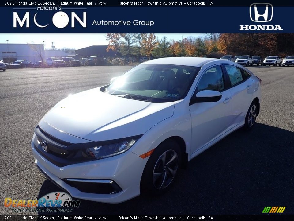 2021 Honda Civic LX Sedan Platinum White Pearl / Ivory Photo #1