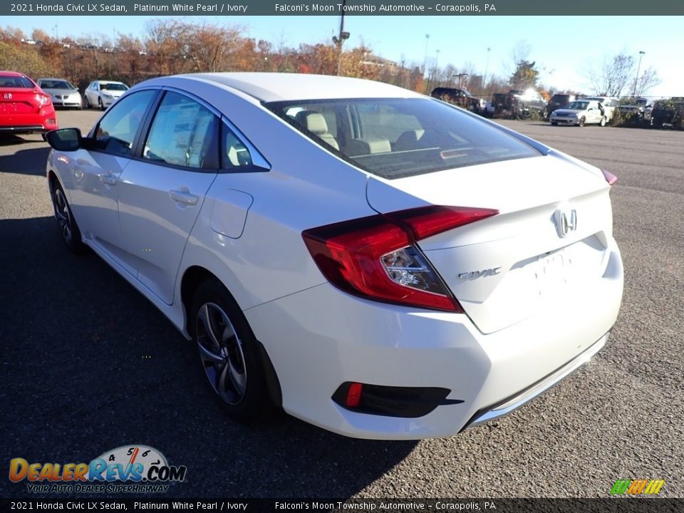 2021 Honda Civic LX Sedan Platinum White Pearl / Ivory Photo #3