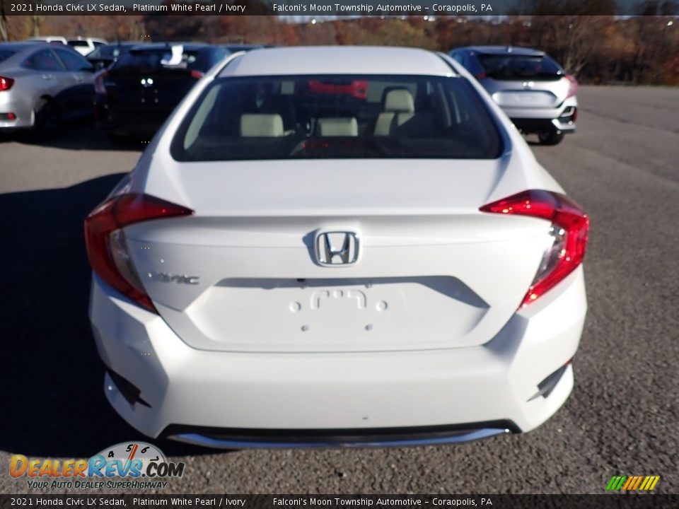 2021 Honda Civic LX Sedan Platinum White Pearl / Ivory Photo #4