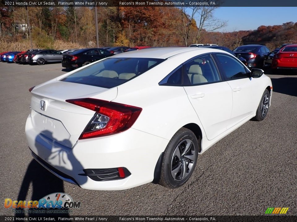 2021 Honda Civic LX Sedan Platinum White Pearl / Ivory Photo #5