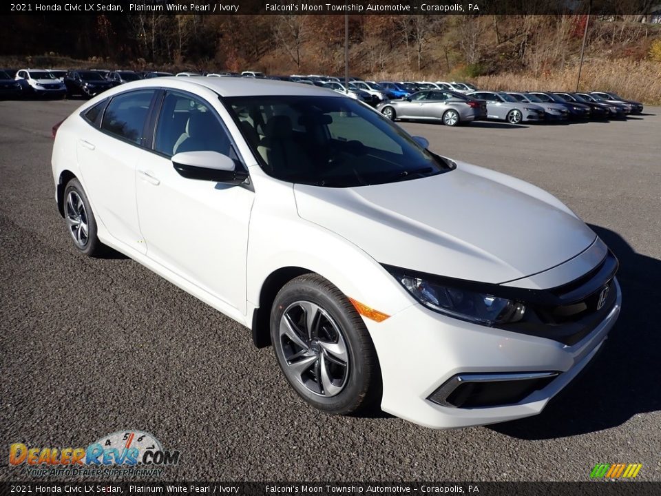 2021 Honda Civic LX Sedan Platinum White Pearl / Ivory Photo #6