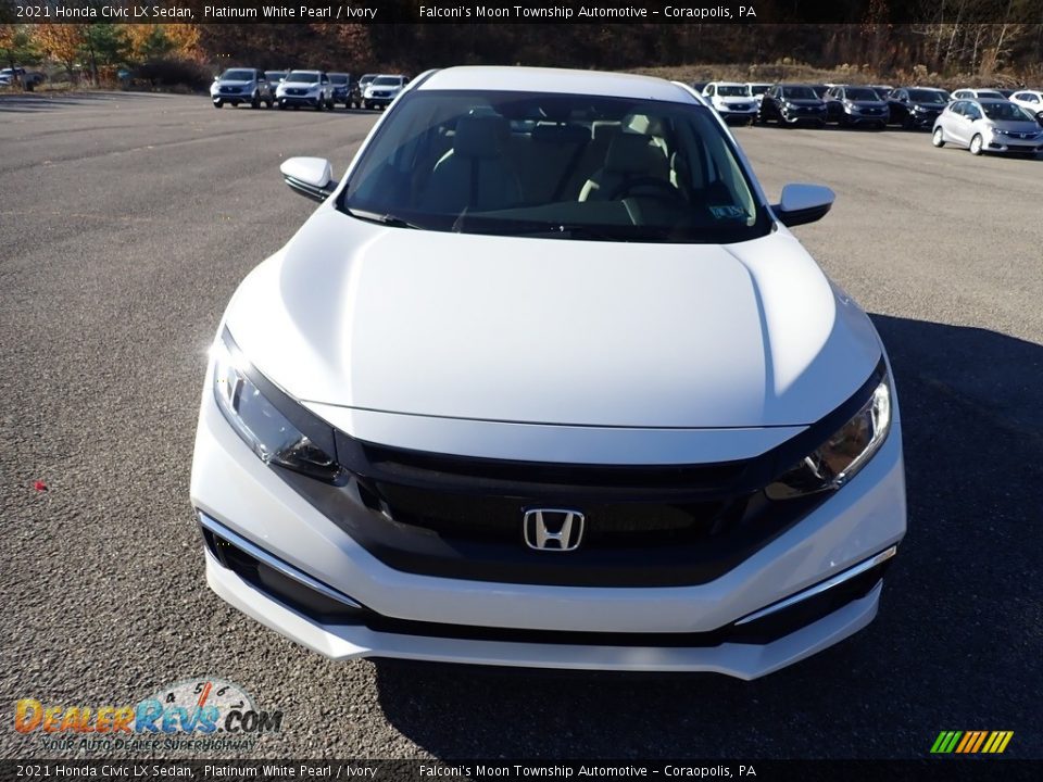 2021 Honda Civic LX Sedan Platinum White Pearl / Ivory Photo #7