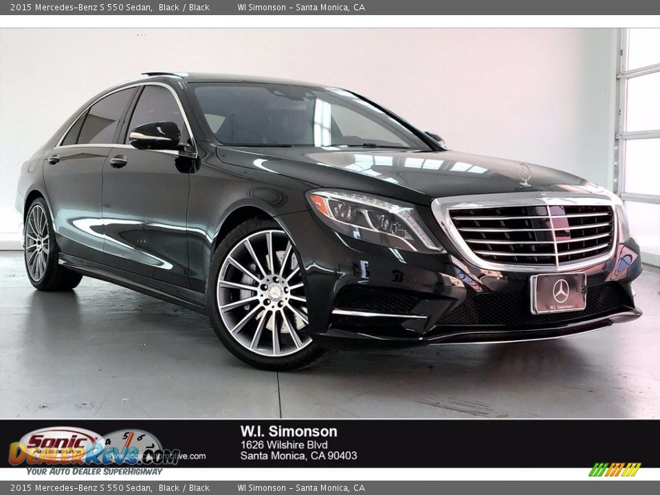 2015 Mercedes-Benz S 550 Sedan Black / Black Photo #1