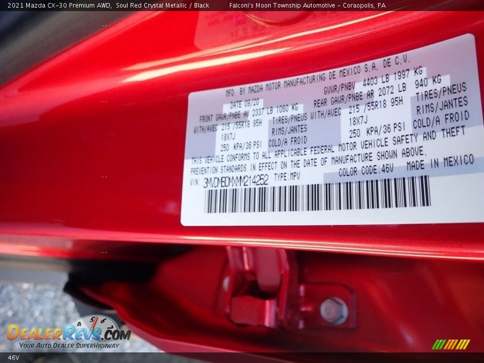 Mazda Color Code 46V Soul Red Crystal Metallic