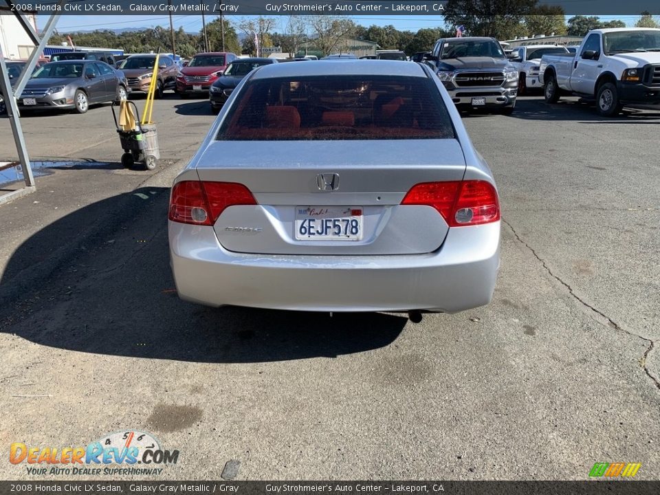 2008 Honda Civic LX Sedan Galaxy Gray Metallic / Gray Photo #3