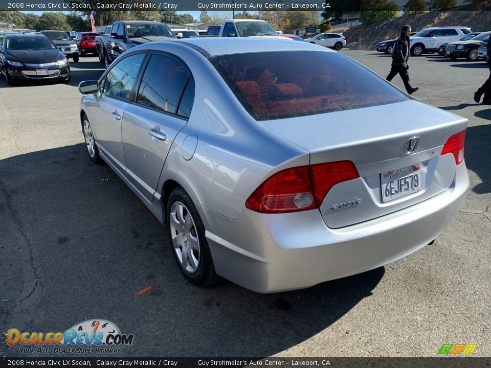 2008 Honda Civic LX Sedan Galaxy Gray Metallic / Gray Photo #4