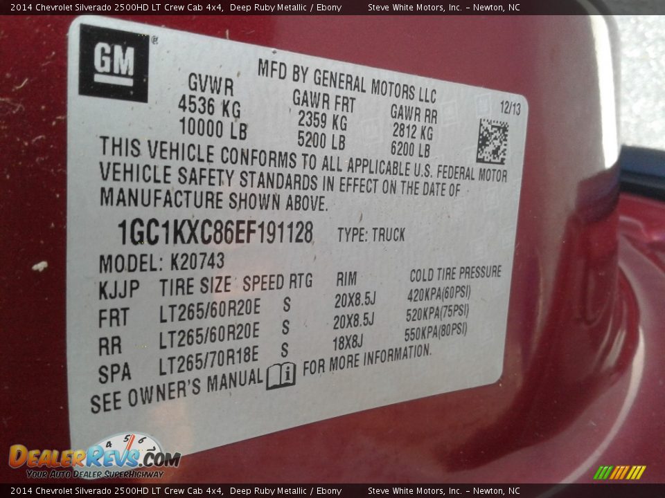 2014 Chevrolet Silverado 2500HD LT Crew Cab 4x4 Deep Ruby Metallic / Ebony Photo #30