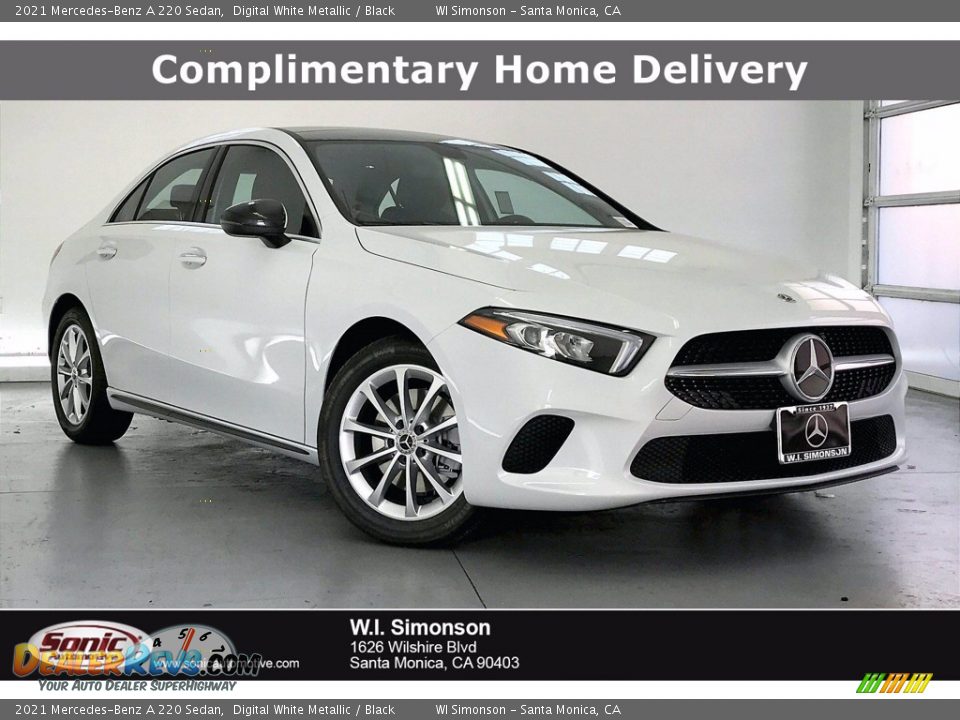 2021 Mercedes-Benz A 220 Sedan Digital White Metallic / Black Photo #1