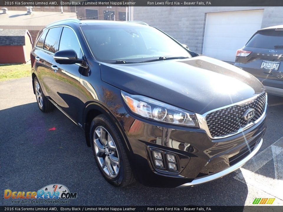 2016 Kia Sorento Limited AWD Ebony Black / Limited Merlot Nappa Leather Photo #3