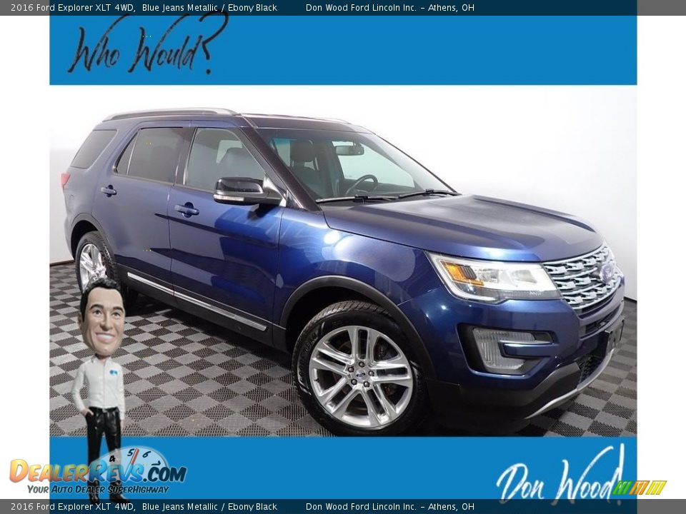 2016 Ford Explorer XLT 4WD Blue Jeans Metallic / Ebony Black Photo #1