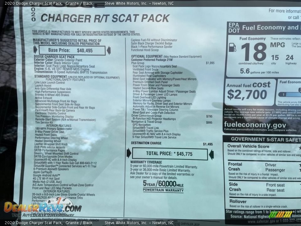 2020 Dodge Charger Scat Pack Granite / Black Photo #28