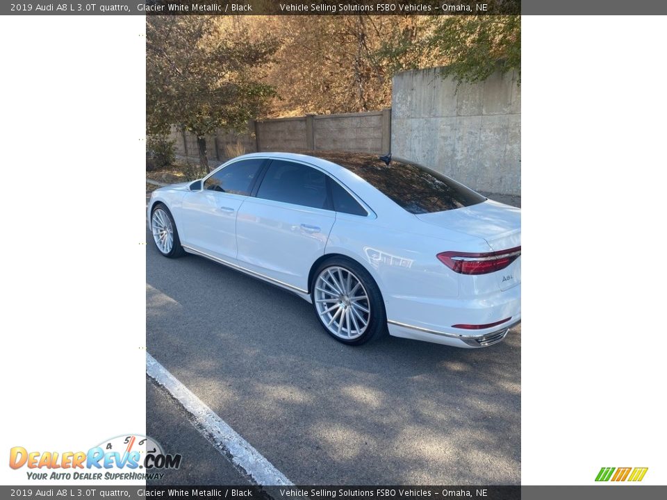 2019 Audi A8 L 3.0T quattro Glacier White Metallic / Black Photo #8