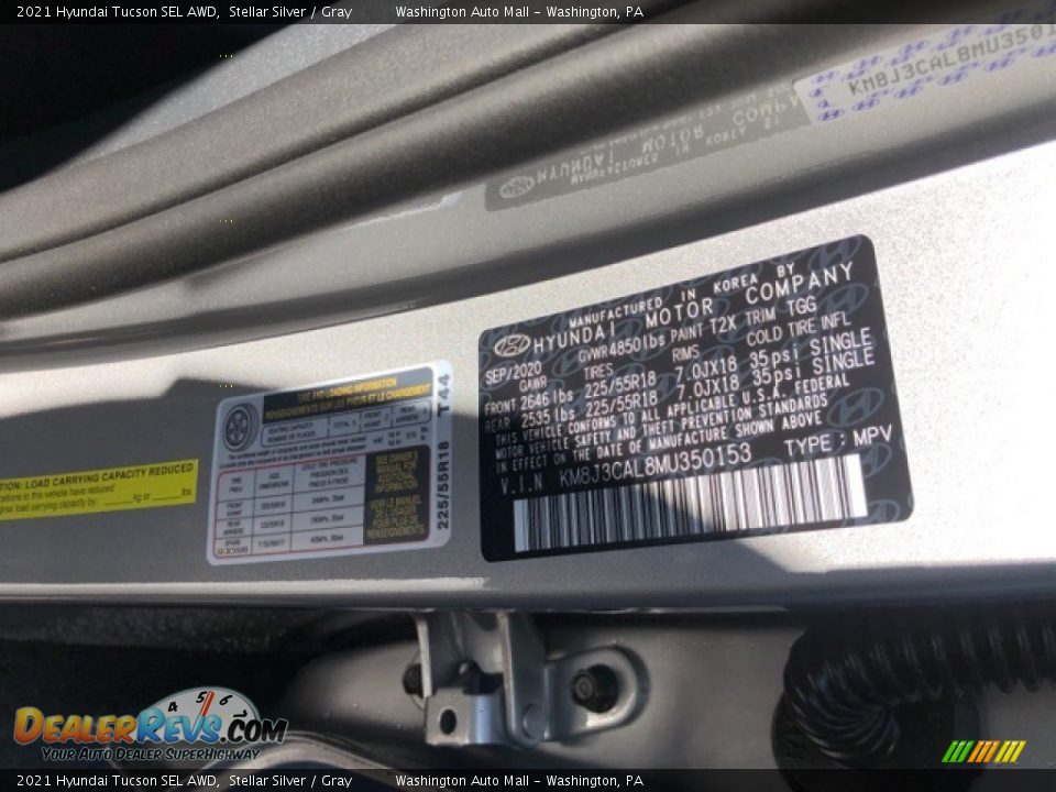 2021 Hyundai Tucson SEL AWD Stellar Silver / Gray Photo #18