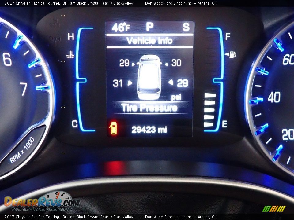 2017 Chrysler Pacifica Touring Brilliant Black Crystal Pearl / Black/Alloy Photo #29