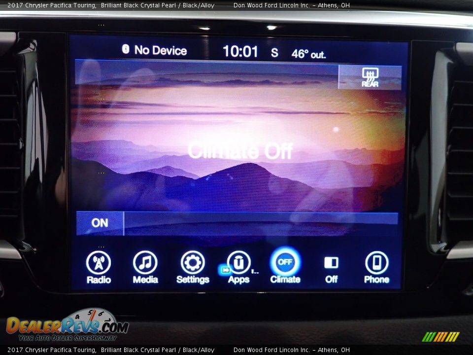 2017 Chrysler Pacifica Touring Brilliant Black Crystal Pearl / Black/Alloy Photo #33