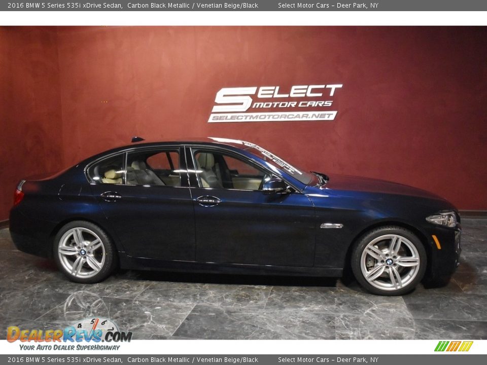 2016 BMW 5 Series 535i xDrive Sedan Carbon Black Metallic / Venetian Beige/Black Photo #4