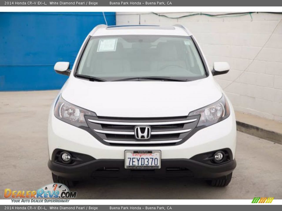 2014 Honda CR-V EX-L White Diamond Pearl / Beige Photo #7