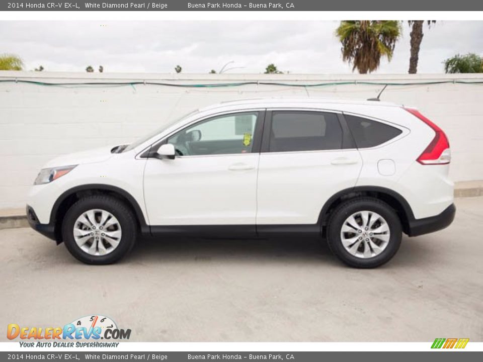 2014 Honda CR-V EX-L White Diamond Pearl / Beige Photo #8