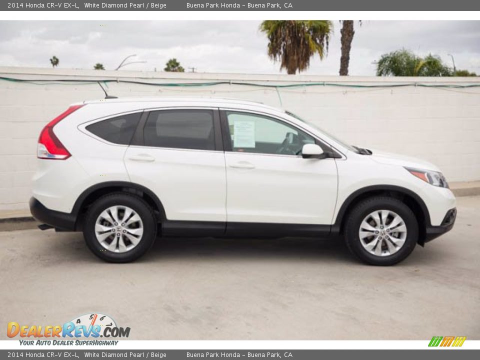 2014 Honda CR-V EX-L White Diamond Pearl / Beige Photo #10