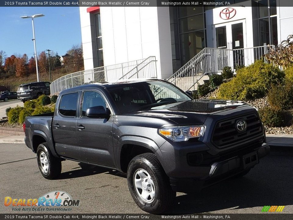 2019 Toyota Tacoma SR Double Cab 4x4 Midnight Black Metallic / Cement Gray Photo #1