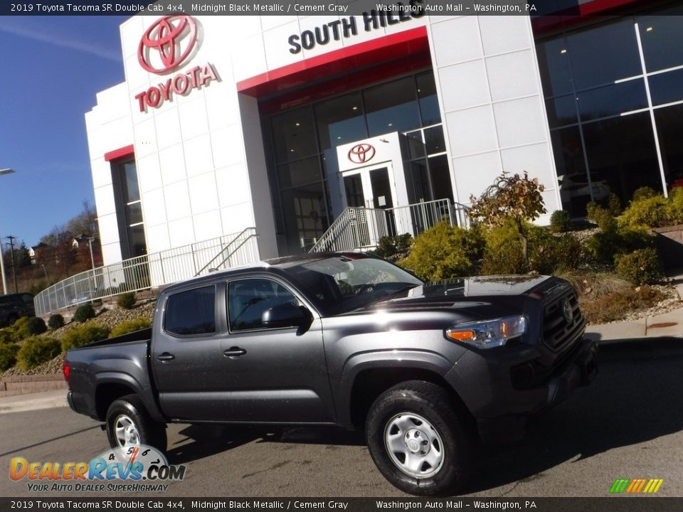 2019 Toyota Tacoma SR Double Cab 4x4 Midnight Black Metallic / Cement Gray Photo #2