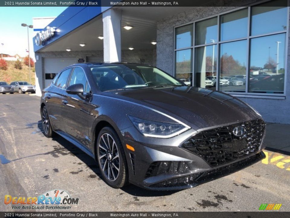 2021 Hyundai Sonata Limited Portofino Gray / Black Photo #1