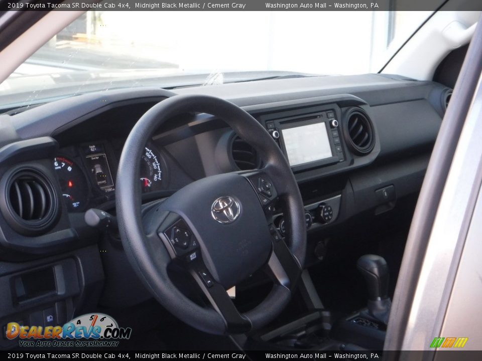 2019 Toyota Tacoma SR Double Cab 4x4 Midnight Black Metallic / Cement Gray Photo #18