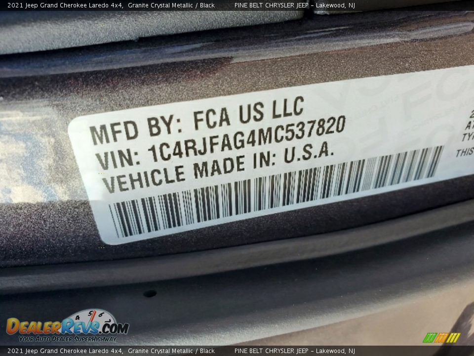 2021 Jeep Grand Cherokee Laredo 4x4 Granite Crystal Metallic / Black Photo #13
