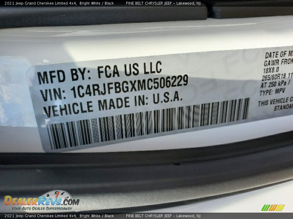 2021 Jeep Grand Cherokee Limited 4x4 Bright White / Black Photo #13