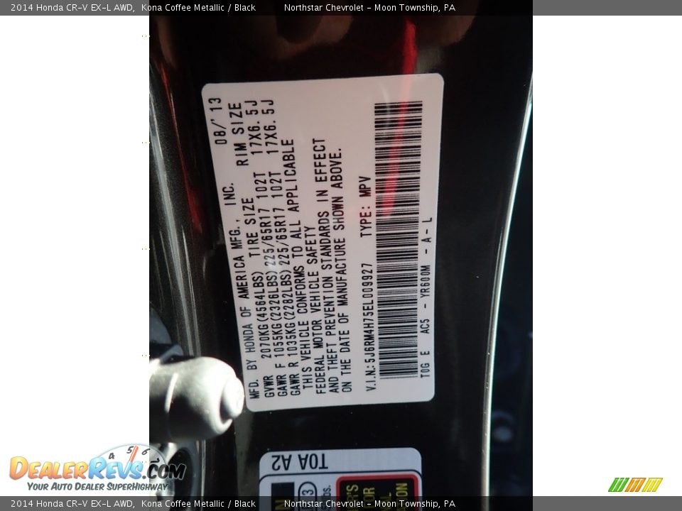 2014 Honda CR-V EX-L AWD Kona Coffee Metallic / Black Photo #28