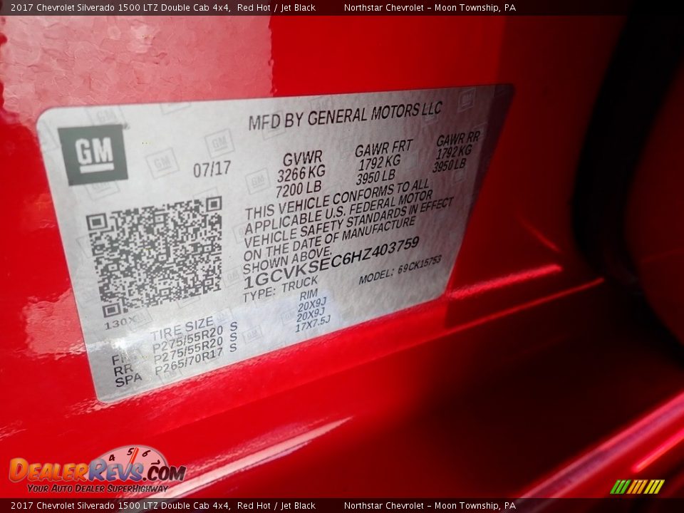 2017 Chevrolet Silverado 1500 LTZ Double Cab 4x4 Red Hot / Jet Black Photo #28