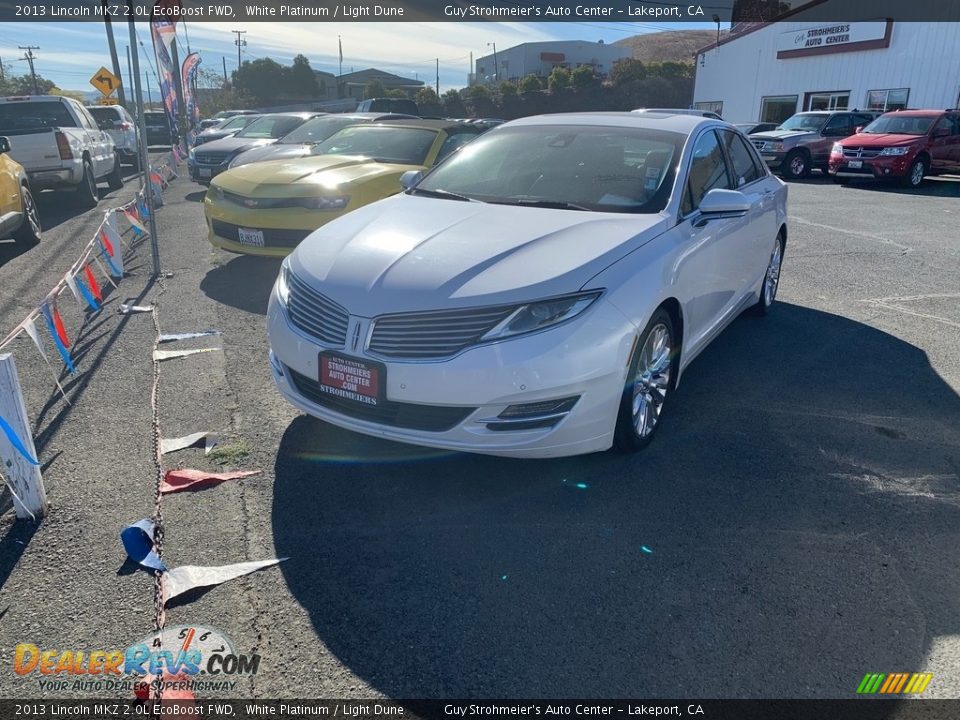 2013 Lincoln MKZ 2.0L EcoBoost FWD White Platinum / Light Dune Photo #2