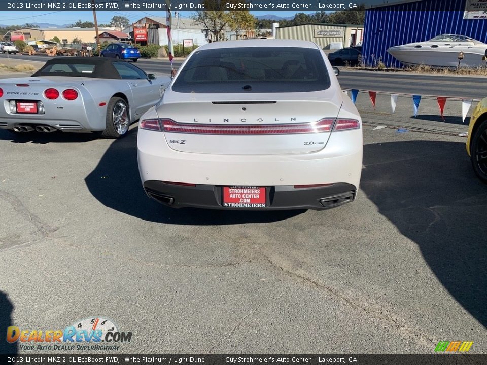 2013 Lincoln MKZ 2.0L EcoBoost FWD White Platinum / Light Dune Photo #4