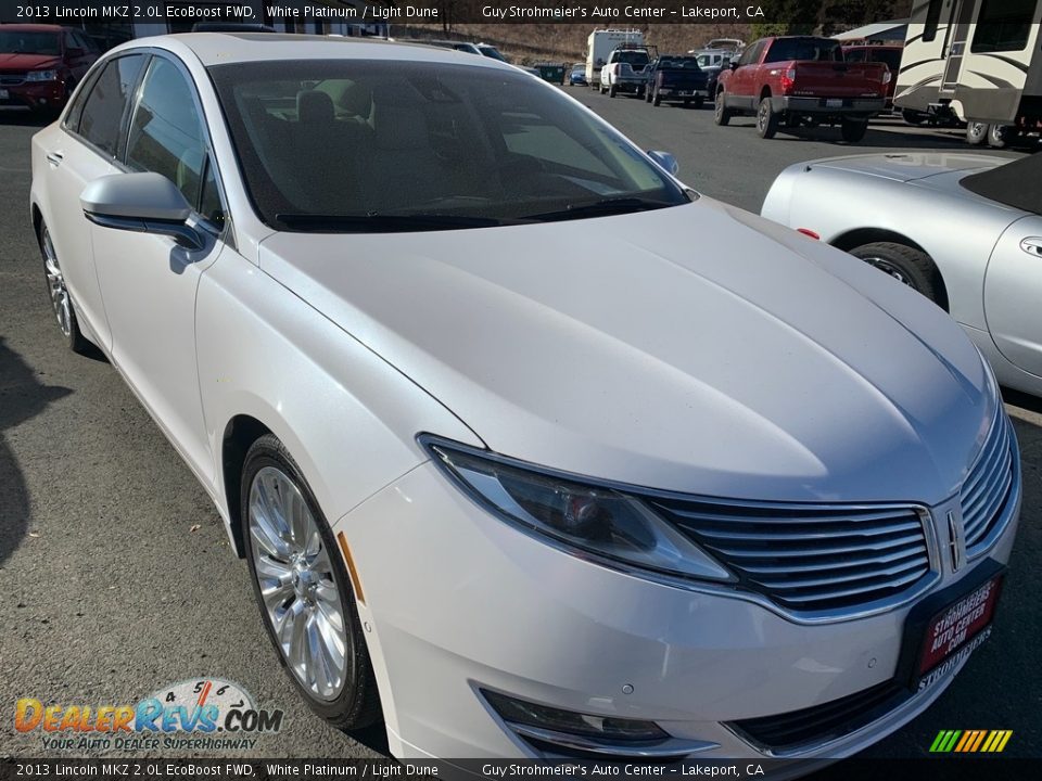 2013 Lincoln MKZ 2.0L EcoBoost FWD White Platinum / Light Dune Photo #7